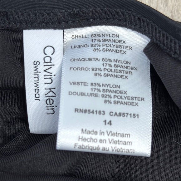 Calvin Klein | Standard Front Shirring Colorblock Panel One Piece, Size 14, NWT - Picture 9 of 15